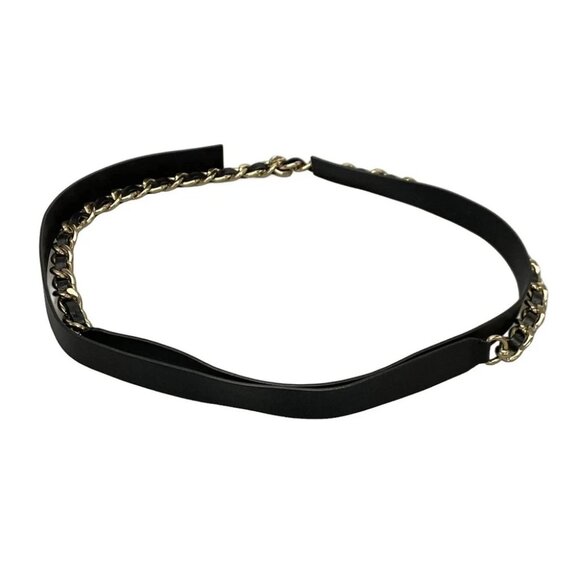 Auth CHANEL - Black Gold Lambskin Hardware Belt Gold hardware - Picture 2 of 5
